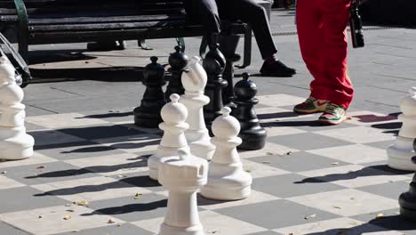 people playing giant chess in ballarat, victoria