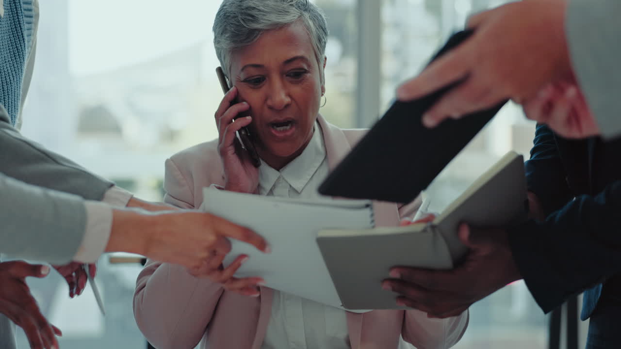 Woman, corporate and burnout with multitasking