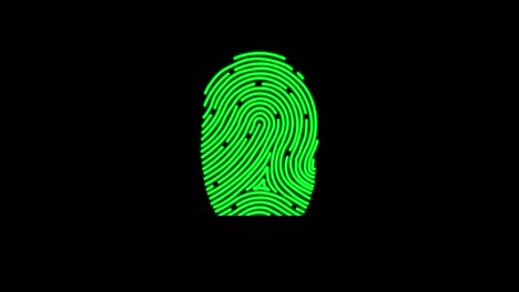 Red-and-green-fingerprint-scanner-against-black-background