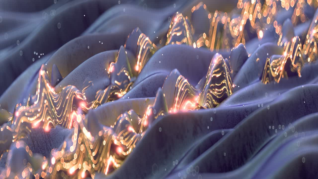 líneas de brillo en la superficie distorsionada bucle sin costuras animación de renderizado 3d