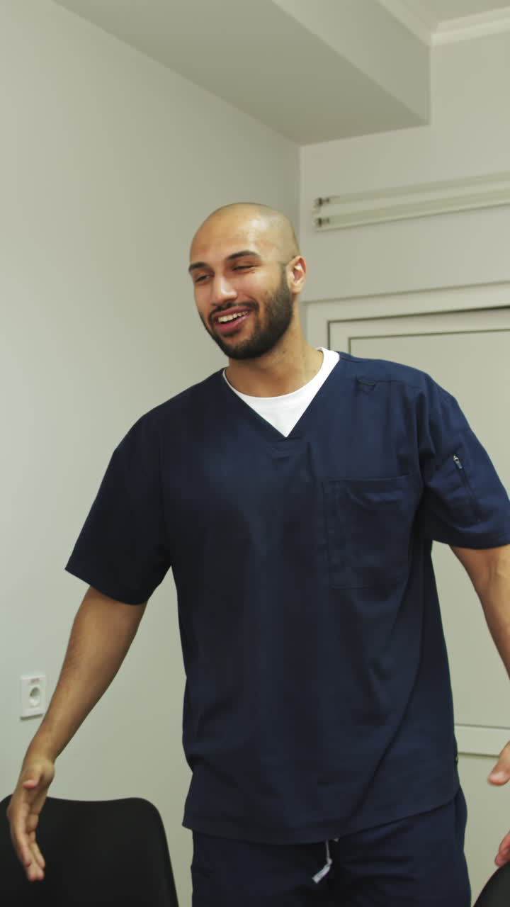 Doctor handshake vertical video