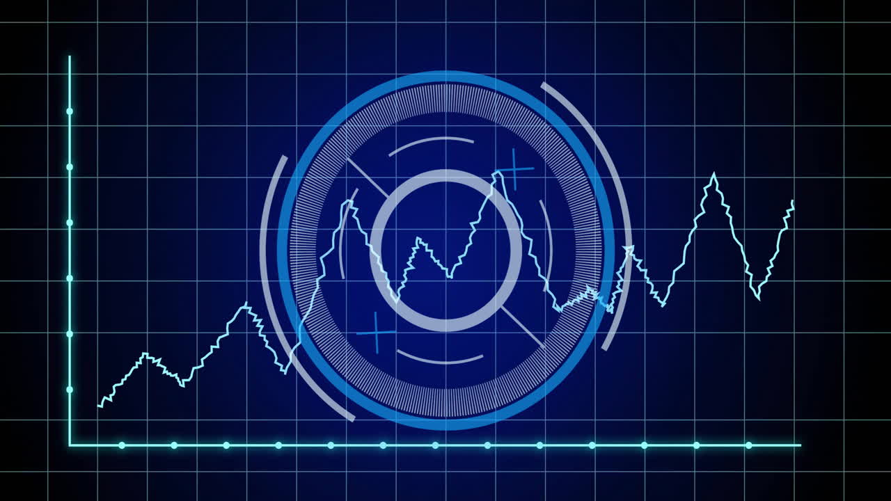 Animation of diagram and scope scanning over black background