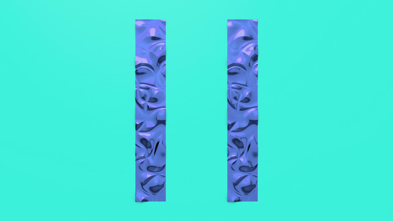 평행선 모양의 휴식 버튼의 3d 루프 애니메이션: 파동적인 표면과 파동, 트렌디한 활기찬 텍스처, 패션 섬유, 그래픽 디자인, 애니메이션 금속 텍스처.