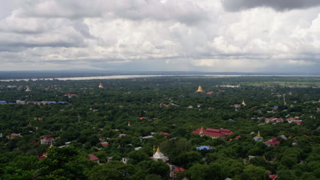 wide view over a beautiful green landscape in myanmar