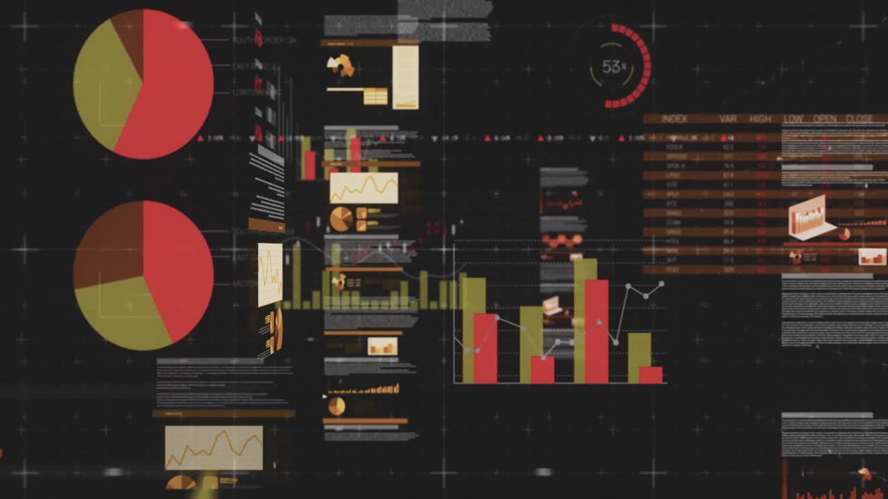 compuesto digital de gráficos financieros 4k