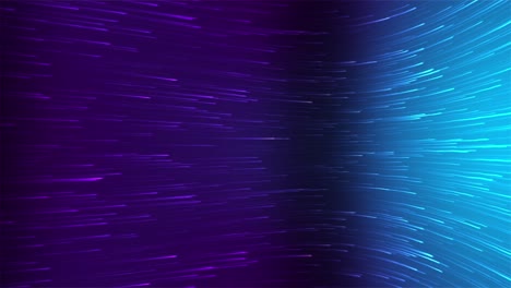 animation of glowing colorful purple and blue flowing lines simulating fiber connections and datum transmission