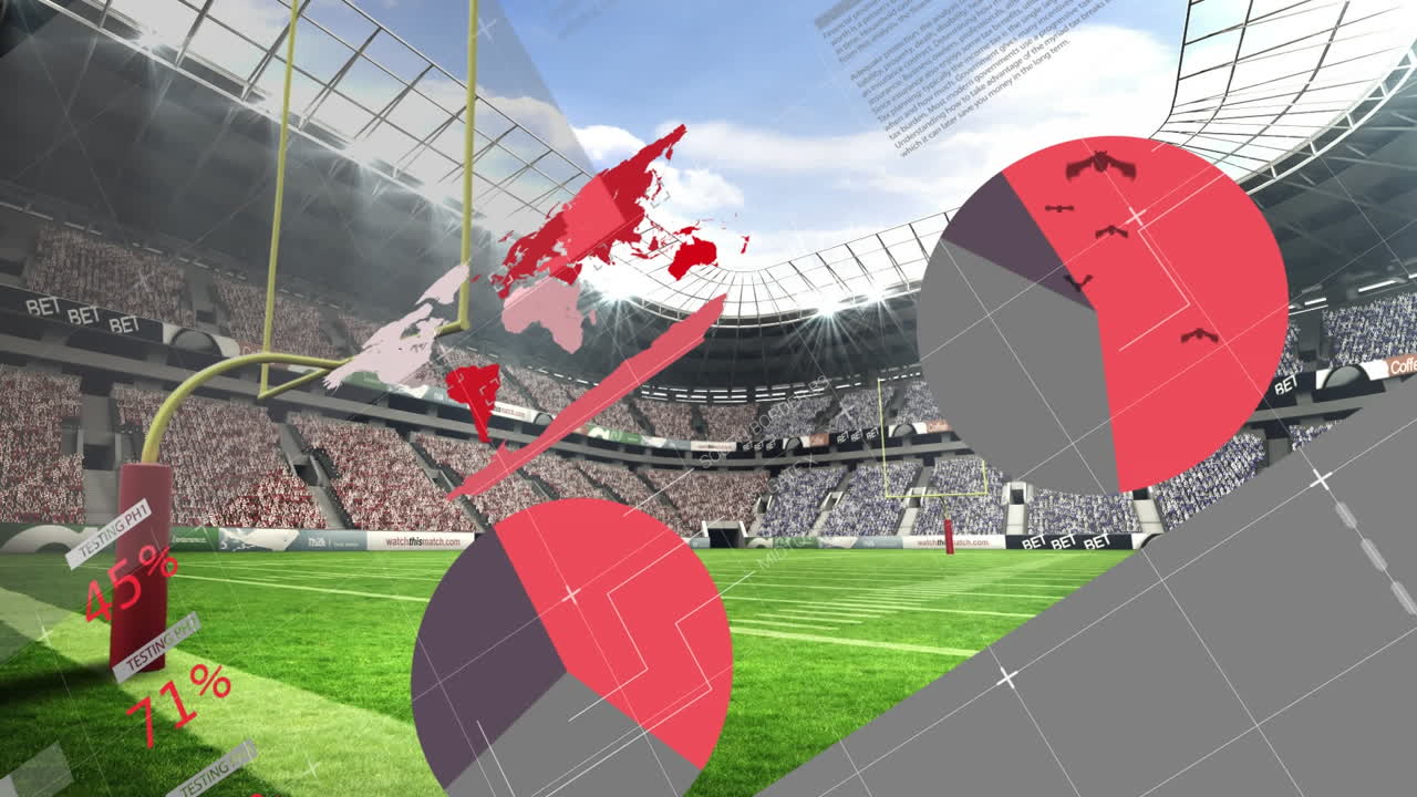 금융 데이터 처리의 애니메이션과 스타디움에 대한 박.