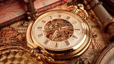 reloj de bolsillo vintage. concepto de fondo vintage de la historia del tiempo.