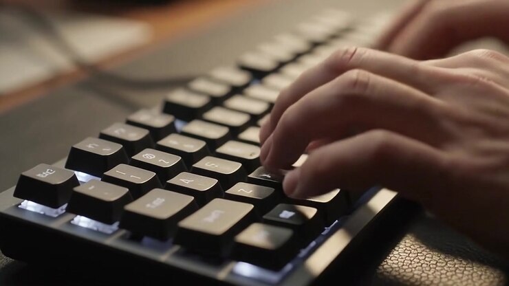 Designer Using Creative Tools and Keyboard in Modern Workspace