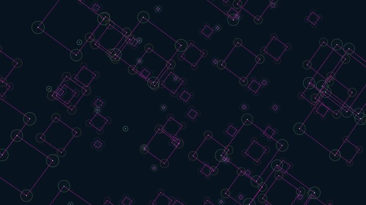 Complex and intricate circuit board maze pattern on a black background