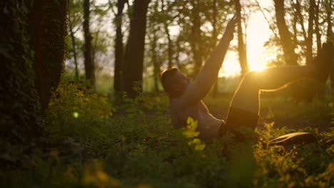 man exercising outdoors in park