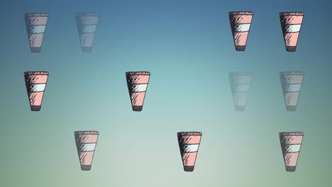 Animation-of-cream-repeated-on-blue-background