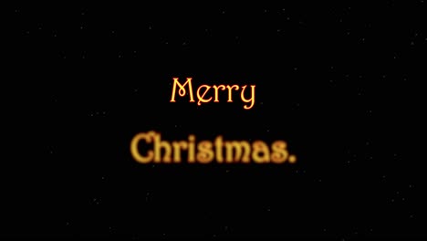 a quiet, calm, clean starry night background animation, twinkling stars, with a text appearing: merry christmas