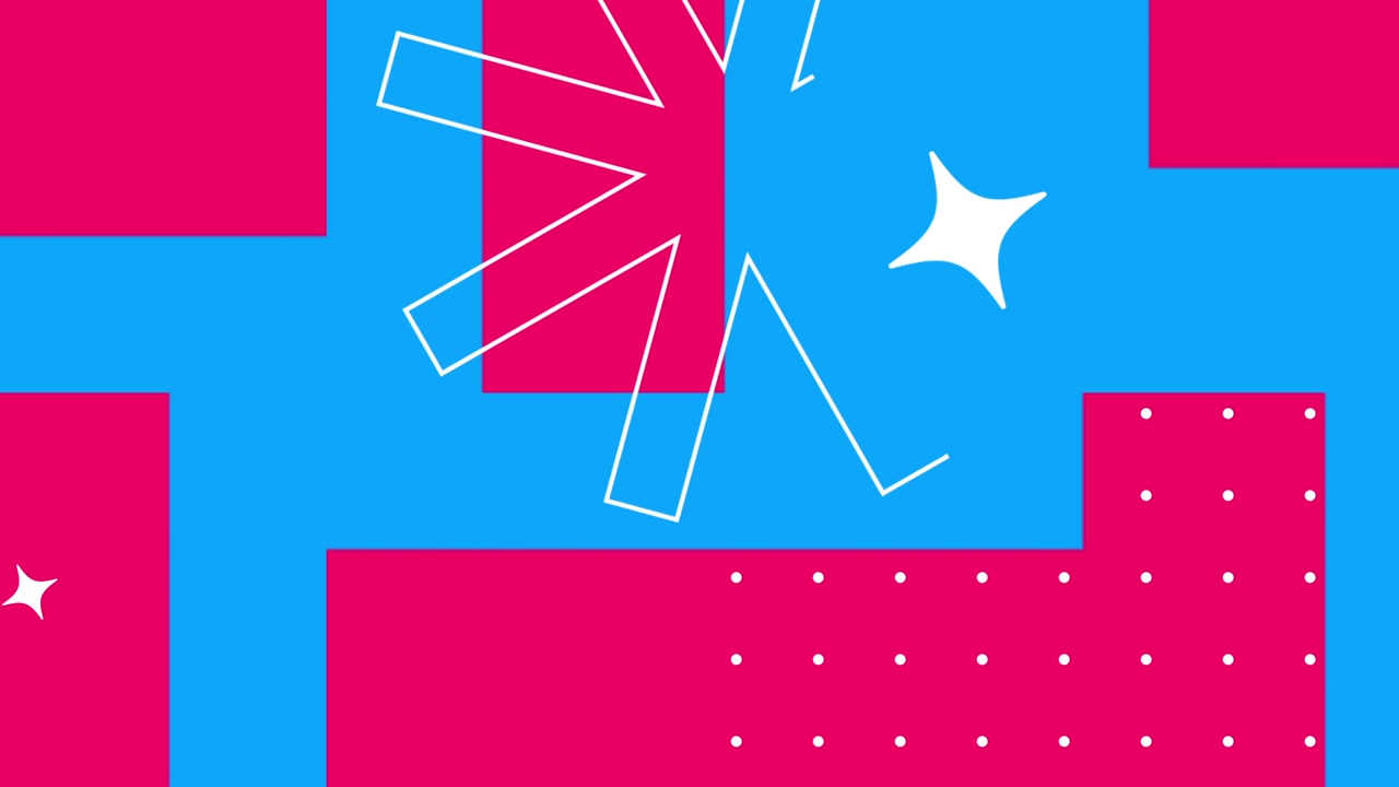Dynamisk abstrakt baggrundsanimation med farverige geometriske former
