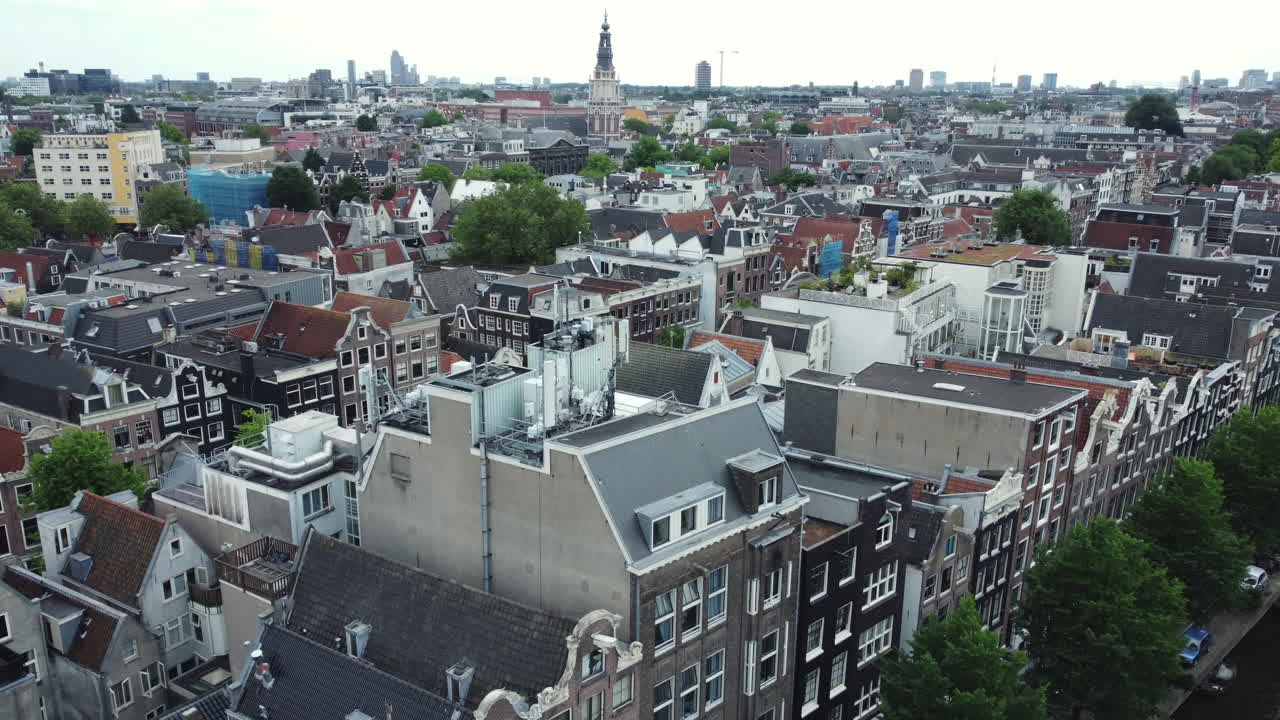 암스테르담 도시 풍경 공중 사진