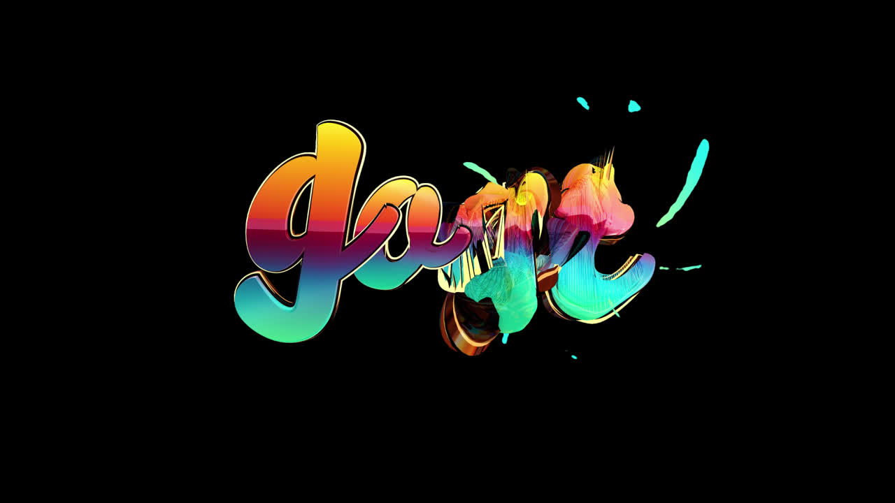 Colorful Animated 'Goat' Word Appearing on Black Background