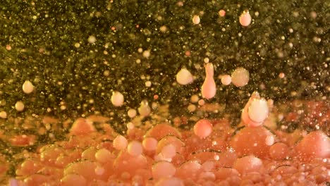 clear and opaque bubbles shooting into mirror pool with extreme depth effect 60fps