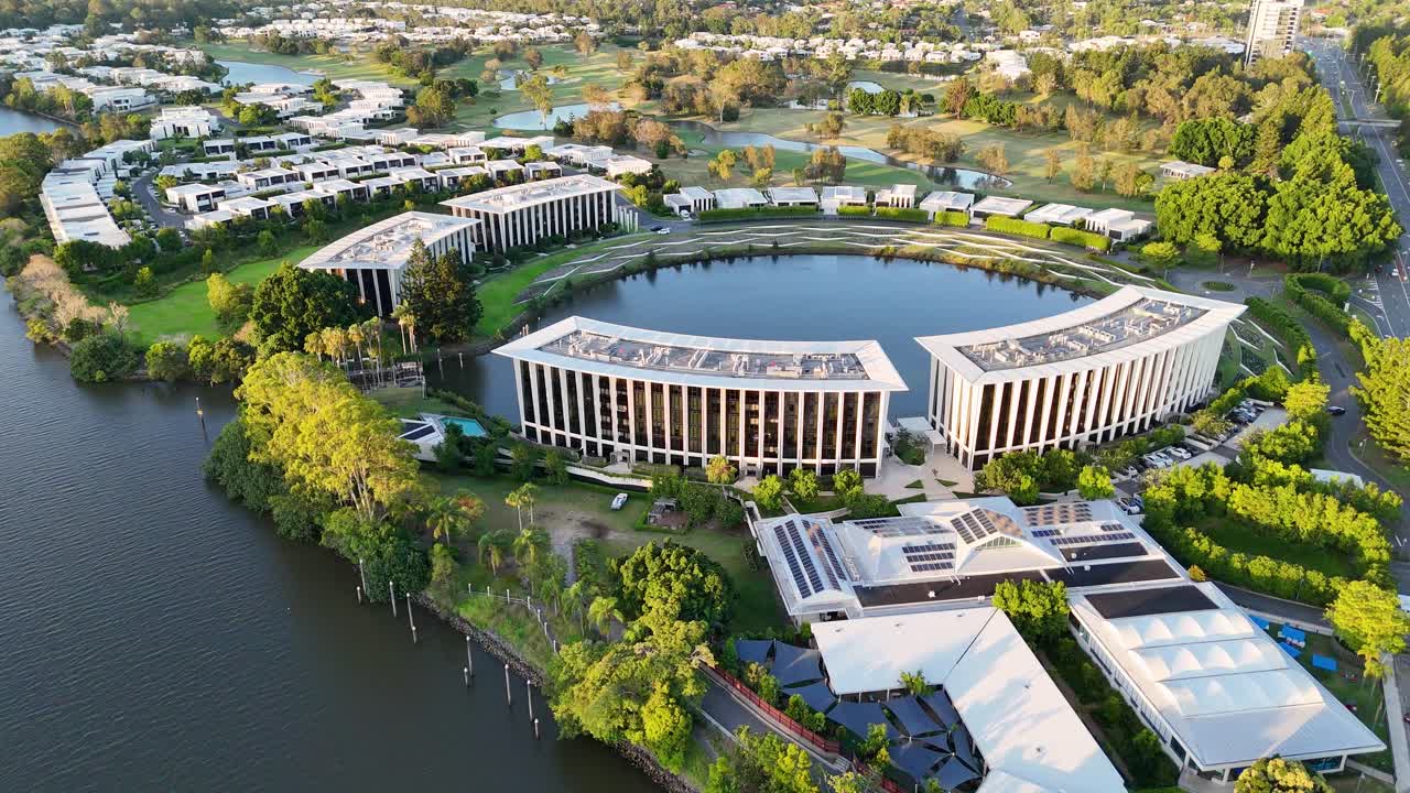 현대 도시 공동체의 공중 사진