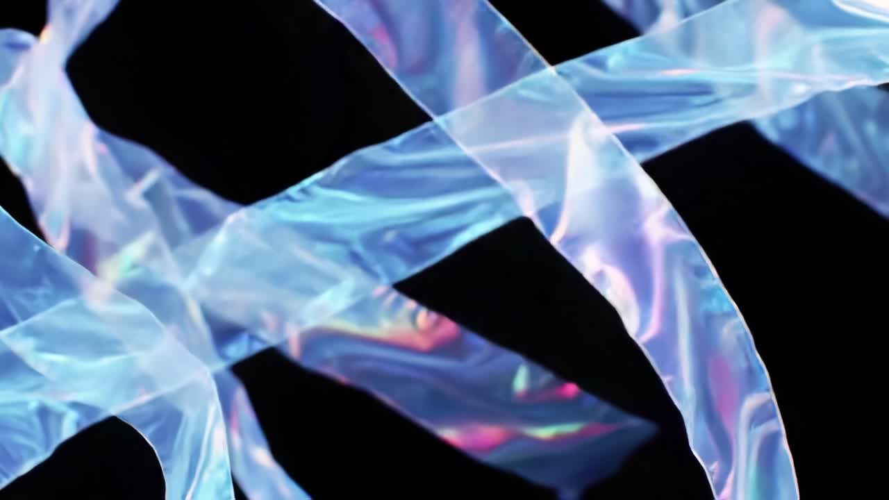 Abstract Iridescent Plastic Tapes