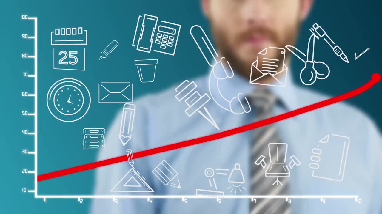 hombre de negocios usando una pantalla de interfaz futurista