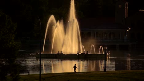 denver skyline as seen from the city park - slow motion