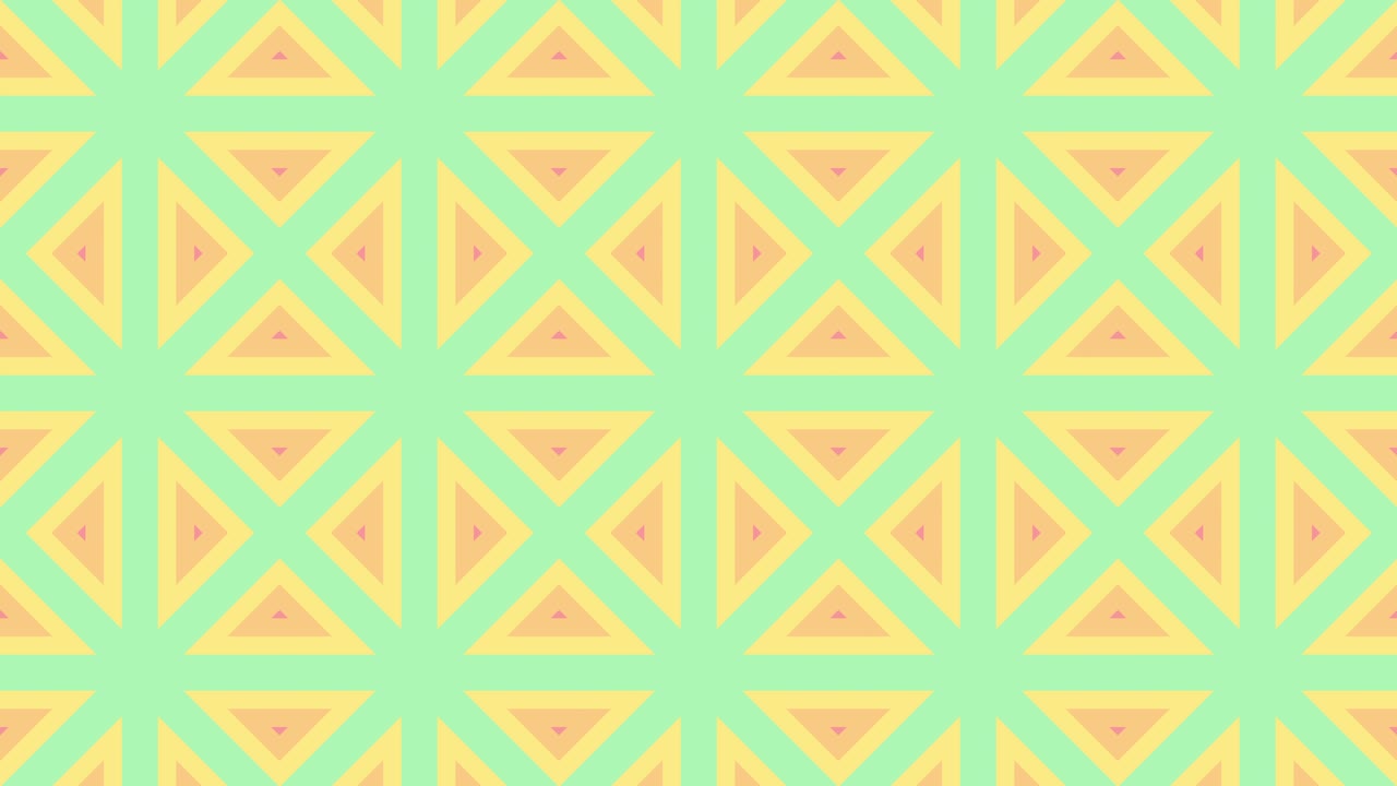 Rainbow geometric mosaic in seamless loop animation. Simple motion graphics abstract background