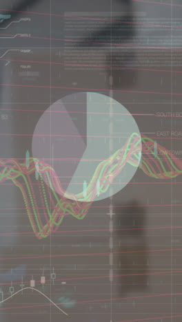 animación del procesamiento de datos financieros en un almacén vacío