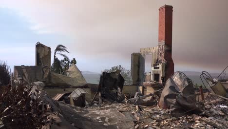 the charred remains of a home following the 2017 thomas fire in ventura county california