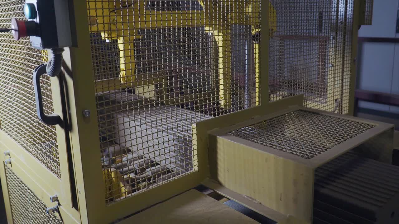 보호 케이지를 가진 산업 기계