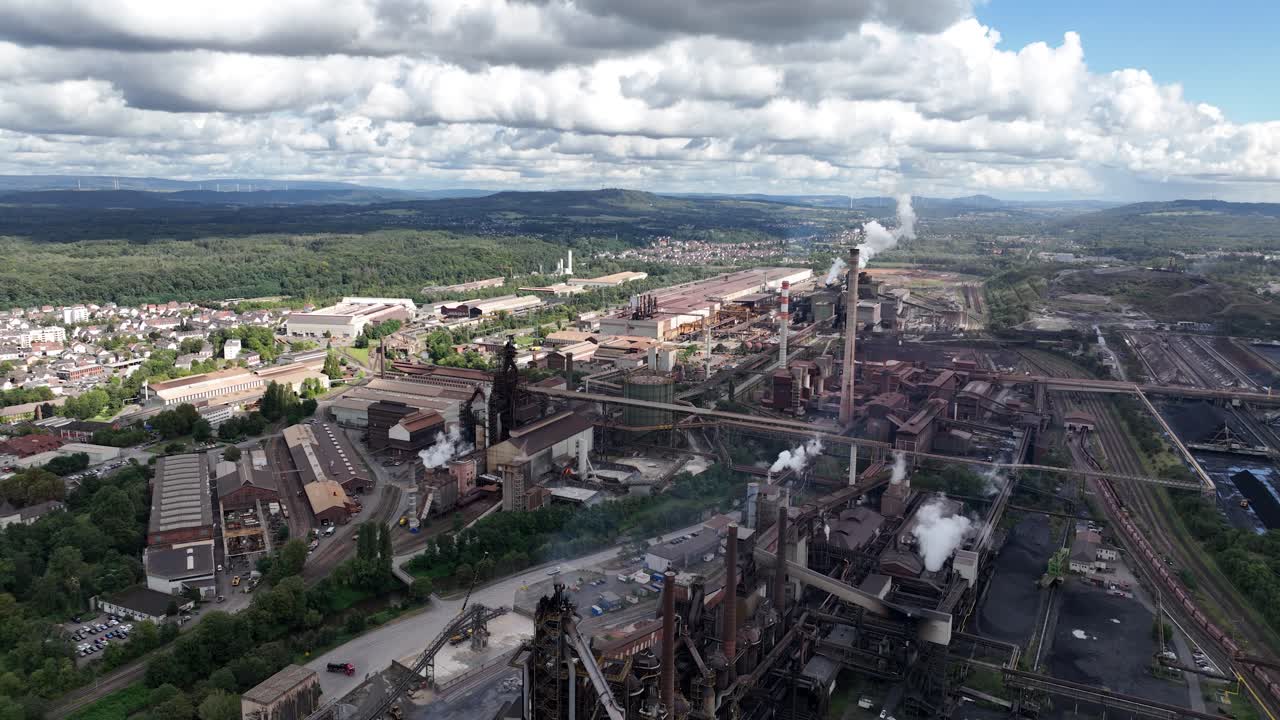 Aerial View of a Large Steel Factory