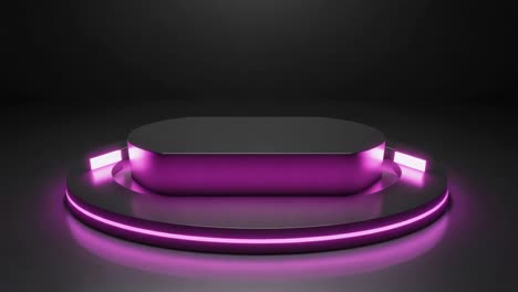 sleek product podium with neon lighting