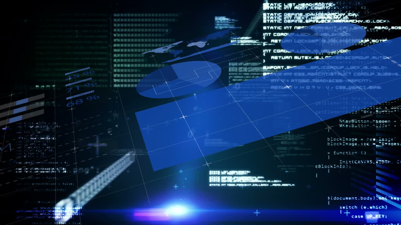 검은색 배경에 데이터 처리의 애니메이션