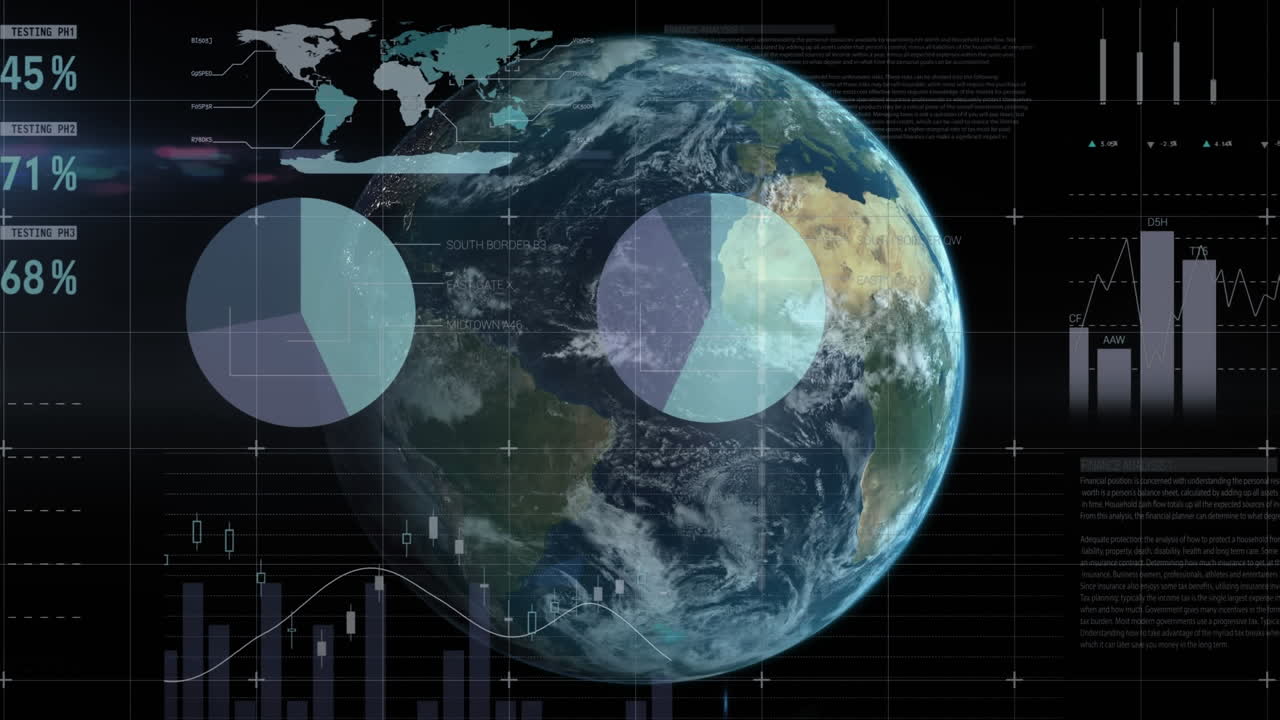animación de las estadísticas y el procesamiento de datos en todo el mundo