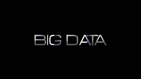big data glitch text effect with silver light glowing loop animation. 4k 3d isolated quicktime alpha channel prores 4444 seamless loop big data glitch  text effect video cover for banner, title, intro