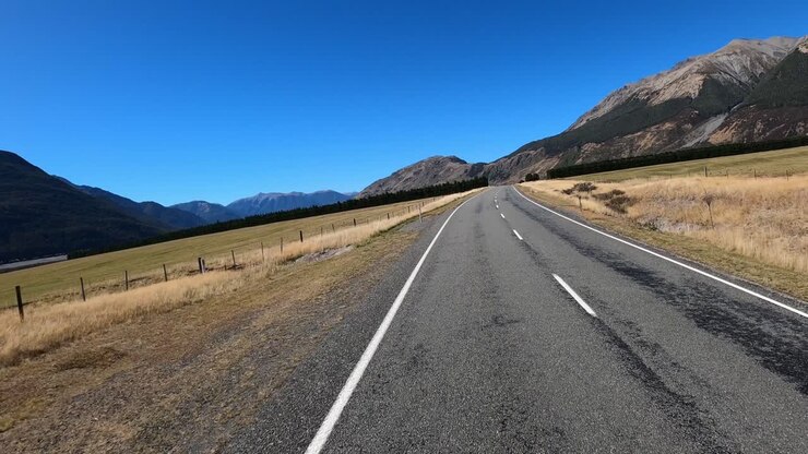 Driving along the Waimakariri River Road in Arthur's Pass