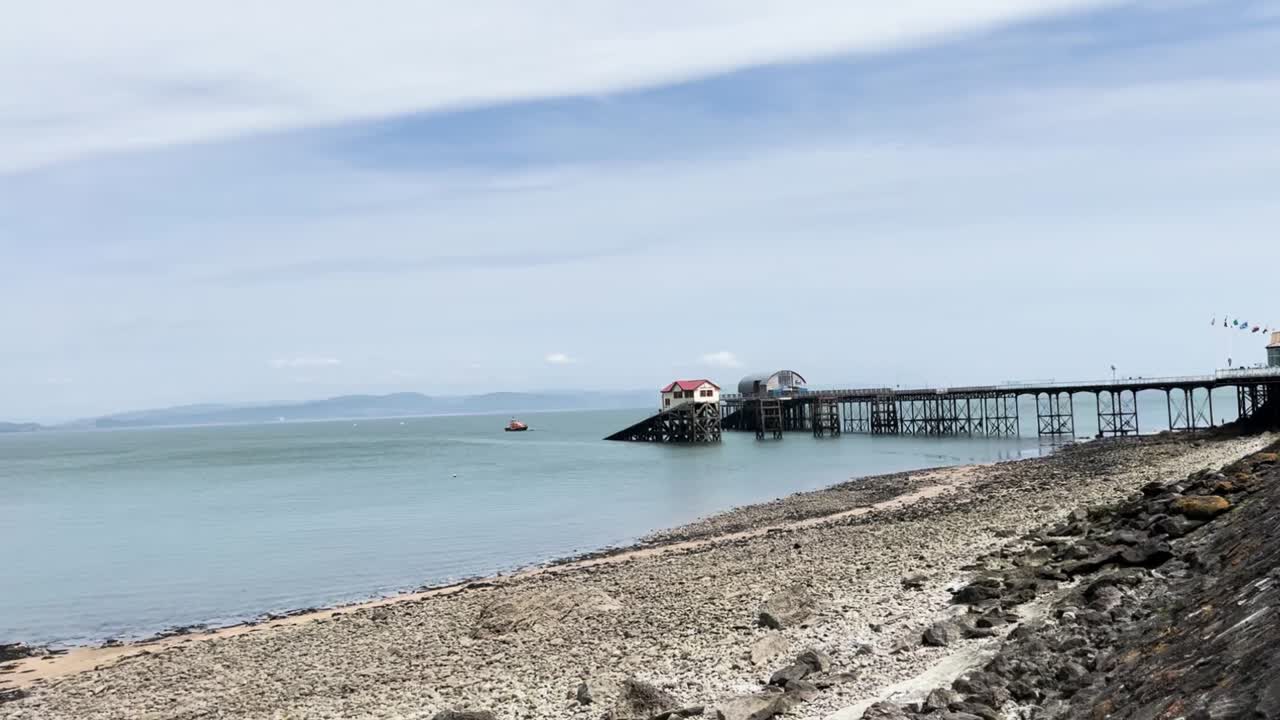 Wales Swansea Mumbles Pier Beach Coastal View