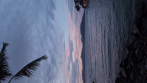 Vertical---Colorful-Pink-and-Purple-Sunset-at-Tropical-Sunset-Beach-at-the-Island