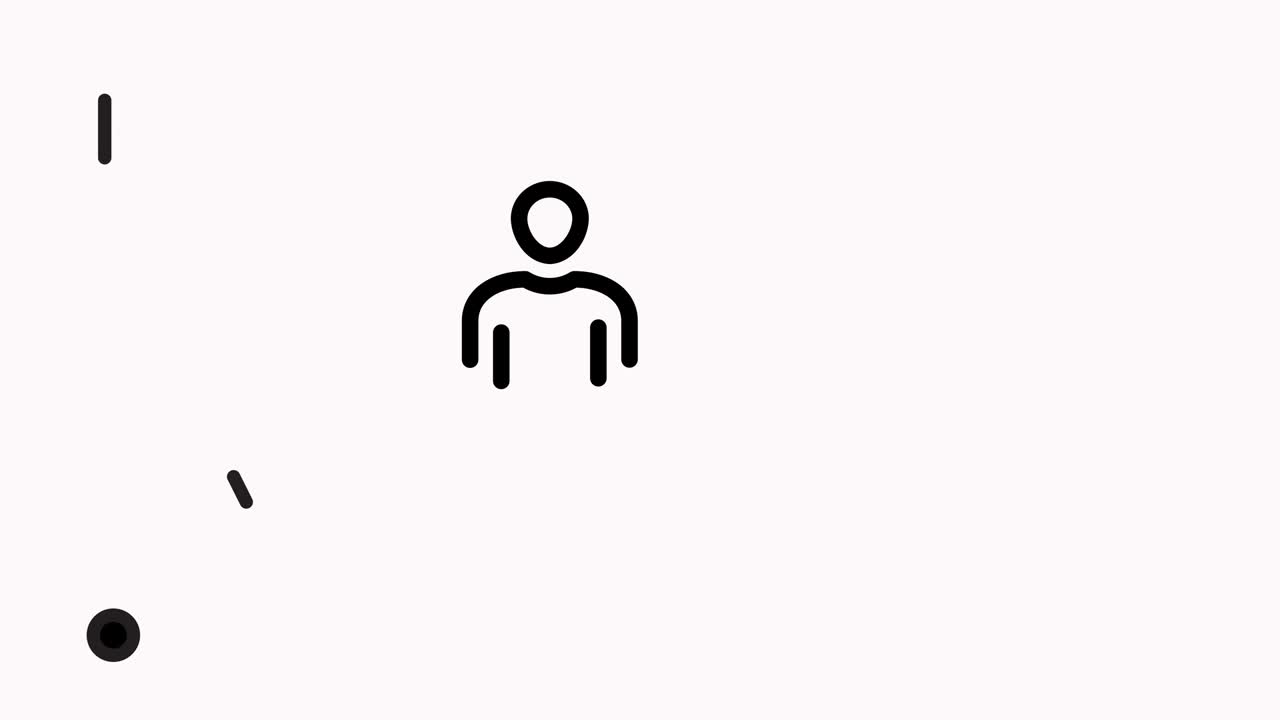 Professionelle Lebenslauf Linien-Icon Animation mit Alpha