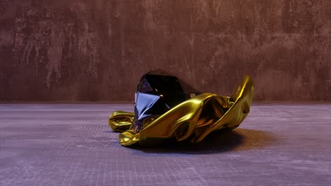 abstract gemstone and gold sculpture