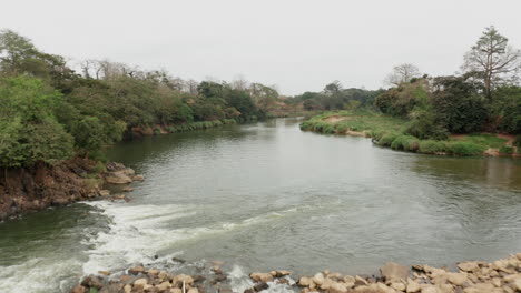 traveling front over a river, dam on a river in angola, africa 6