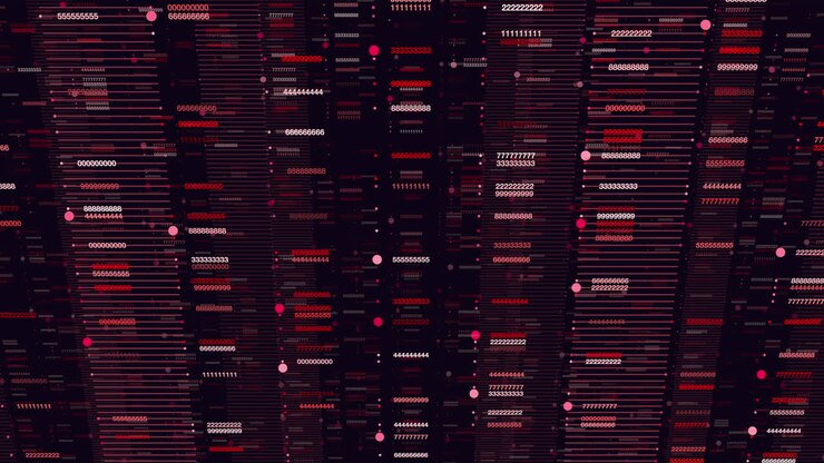 Random matrix numbers pattern on dark space