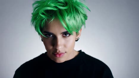 woman with green hair