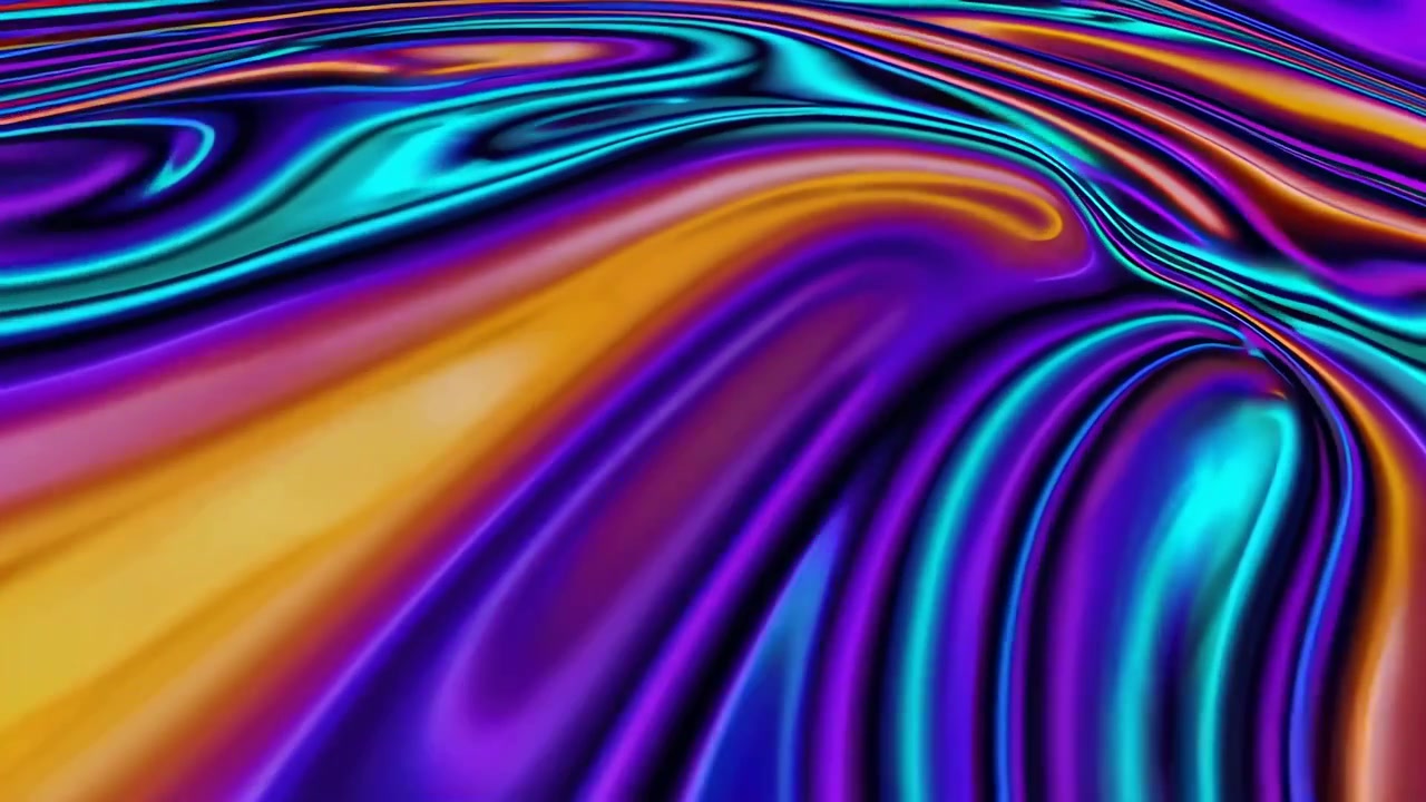 Abstract Liquid Flow with Vibrant Holographic Colors