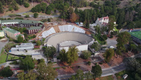 teatro griego, universidad de california berkeley estados unidos, vista aérea del lugar al aire libre