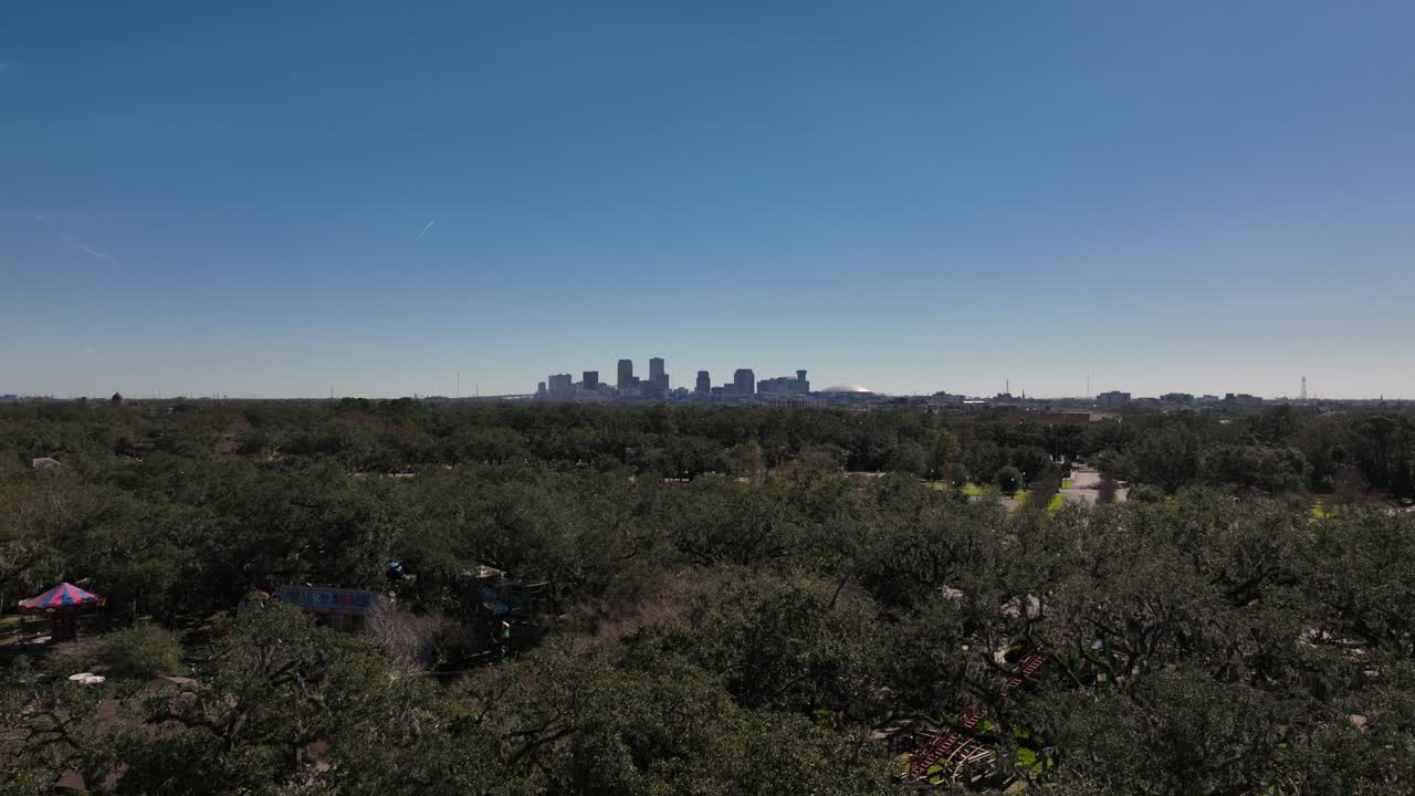revelación aérea del nuevo parque de la ciudad de nueva orleans