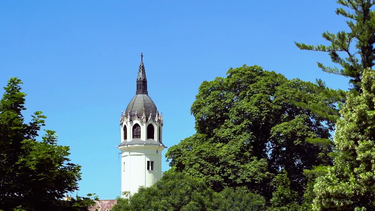 Tower of the Lutheran Church in Szolnok, Hungary