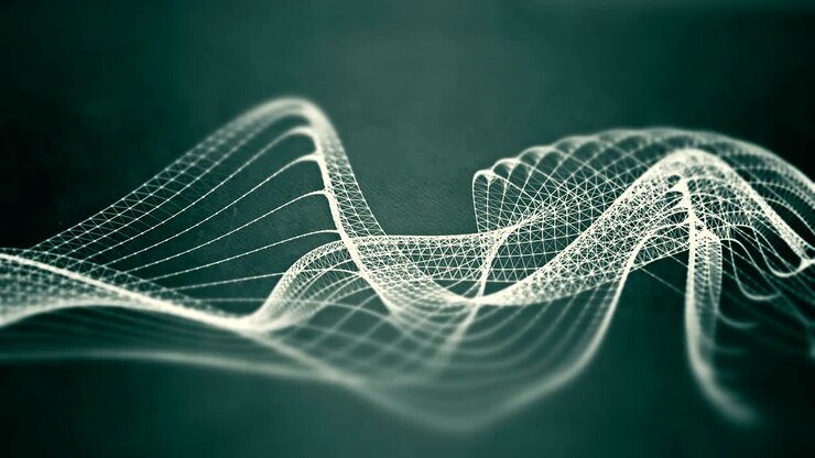 Green smooth tech wavy background
