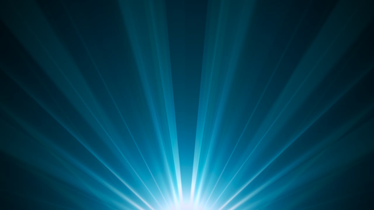 Beaming energy radiant light burst from a blue background