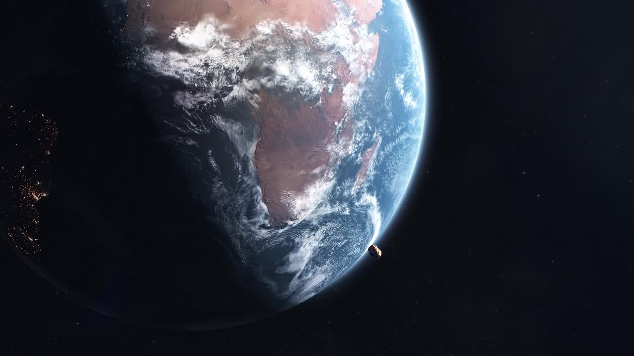 una foto de cerca del asteroide apophis pasando inofensivo por la tierra