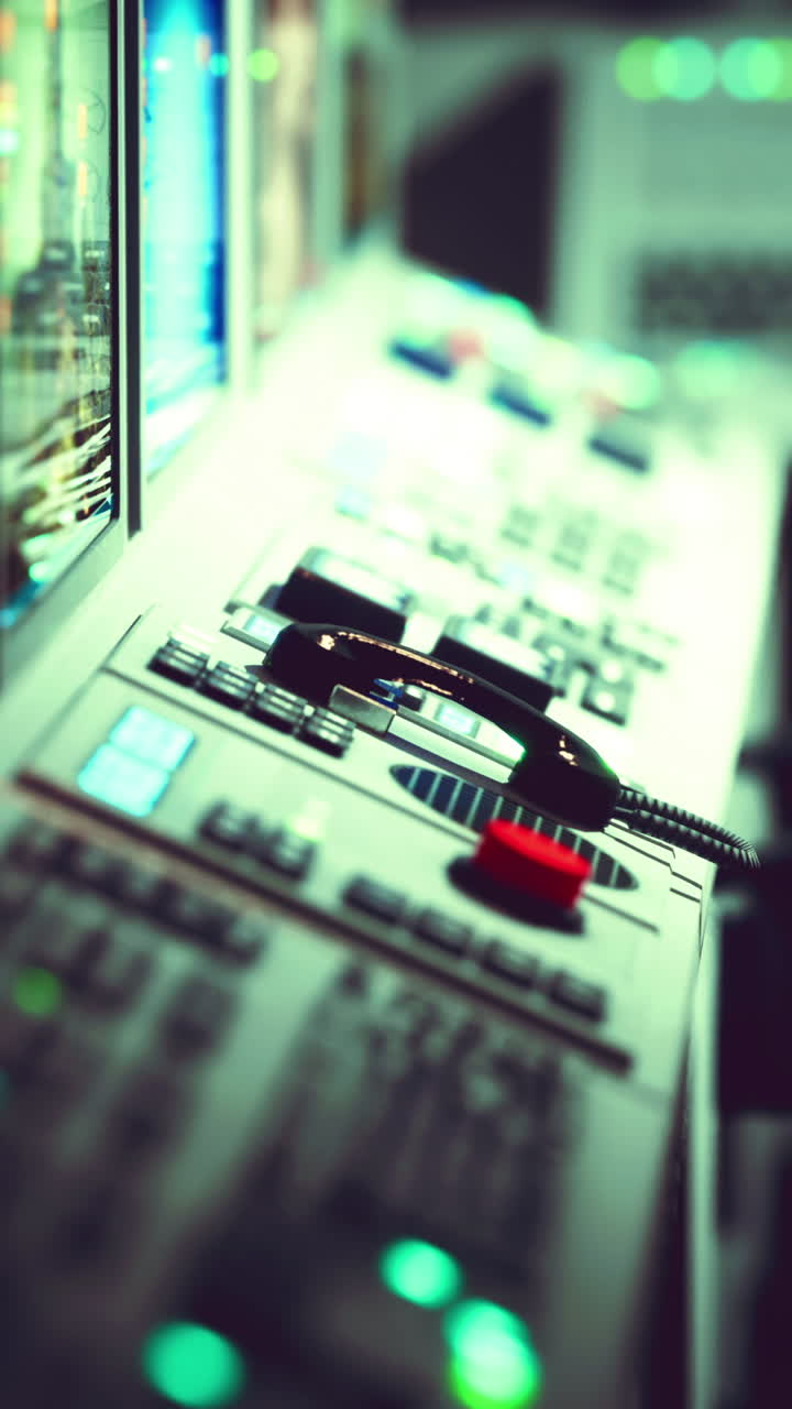 primer plano de un panel de control con un teléfono